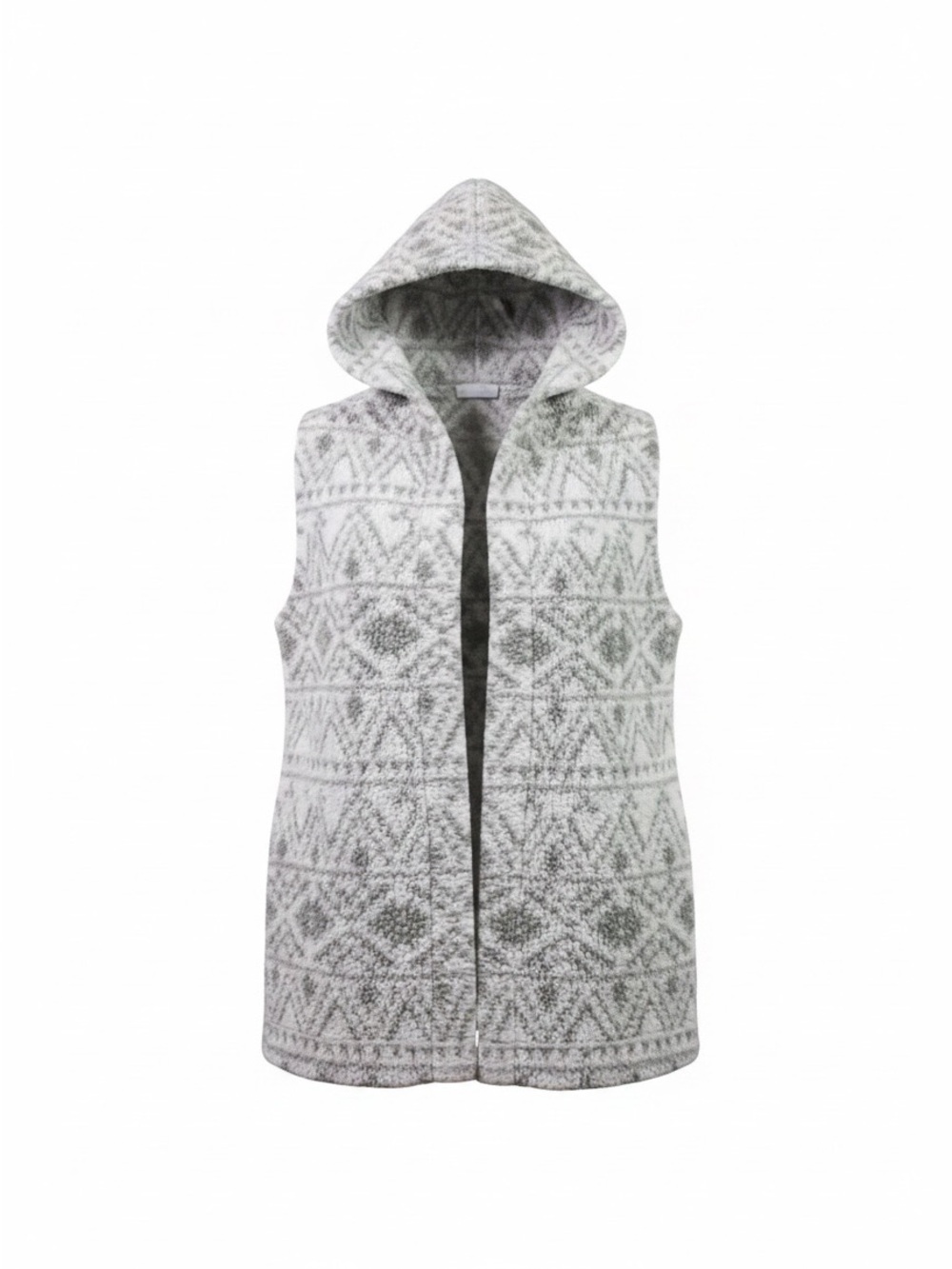 Koolaburra By Ugg Women's Gray And White Hooded Fleece Vest Size L
